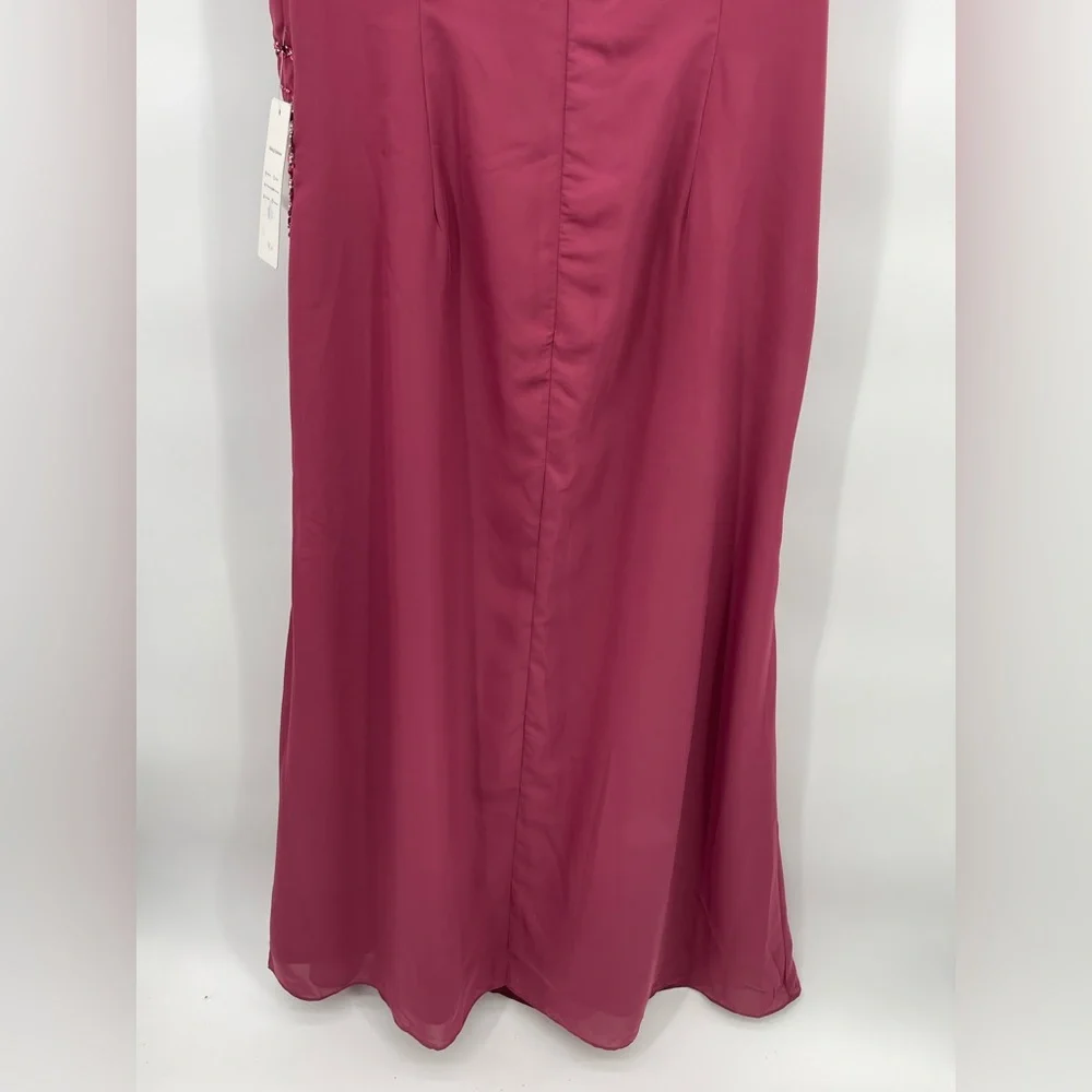 Elegant Burgundy Gown, Mother of the Bride